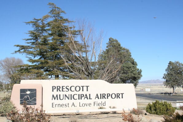prescott regional airport, Earnest A Love Field sign