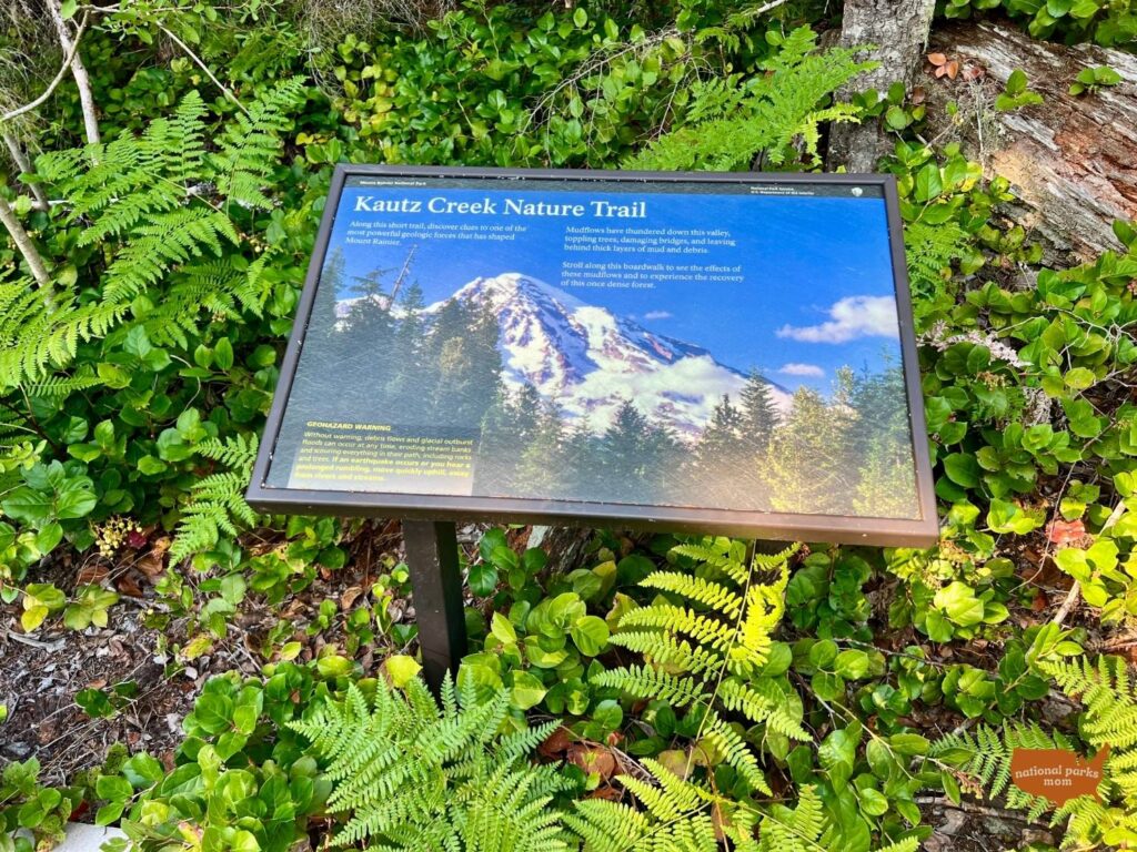 Kautz Creek Nature Trail NPS Informational Sign, Mt. Rainier Washington