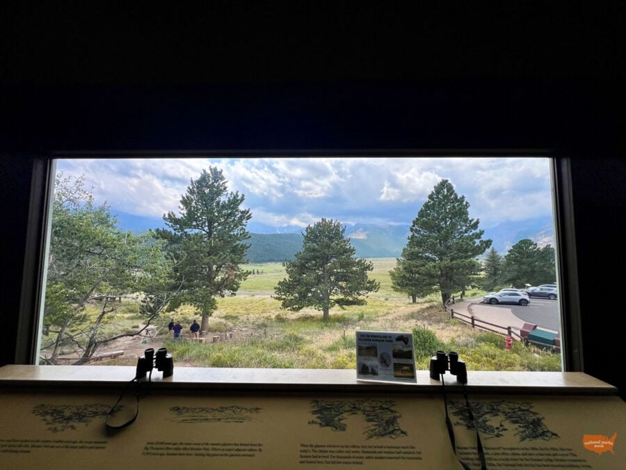 view from inside the Moraine Park Museum, Rocky Mountain National Park, CO