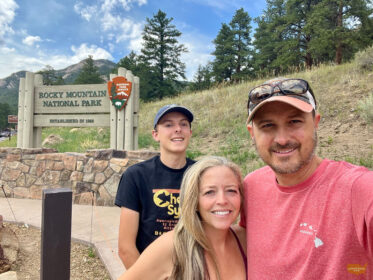National Parks Mom founder Heather Thibodeau with husband, Dave, and son Jack